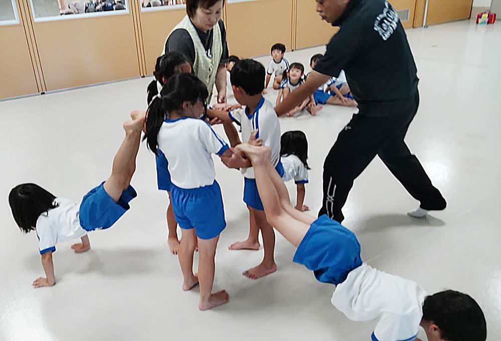 組体操練習風景2