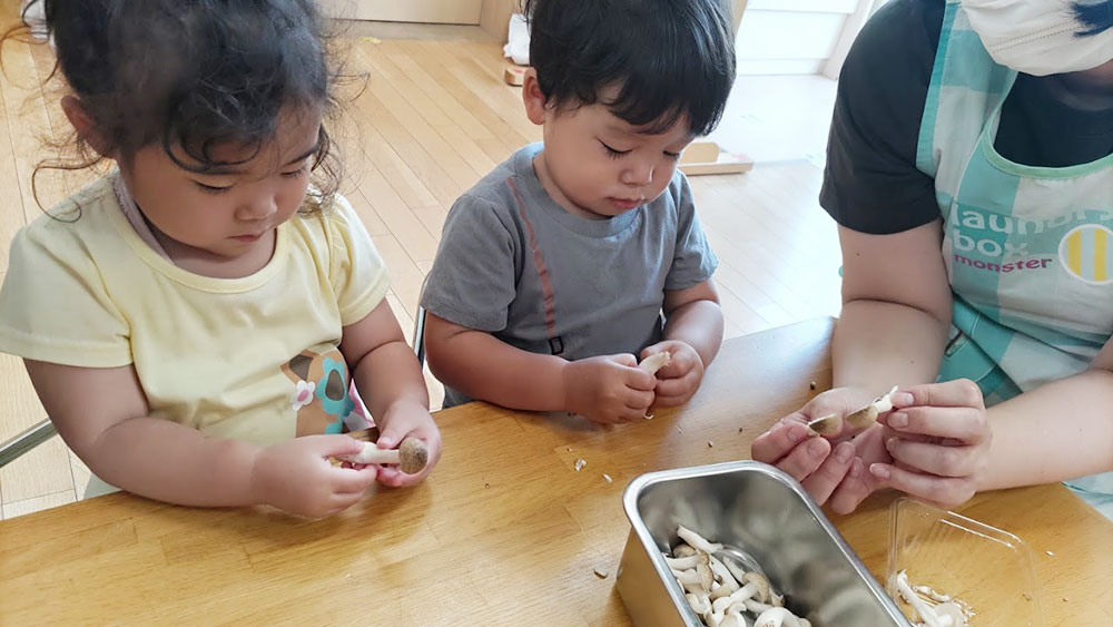 楽しいクッキング　しめじむき2